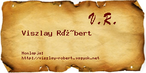 Viszlay Róbert névjegykártya
